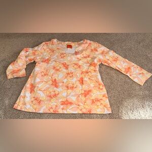 Hearts of Palm Floral Long Sleeve Top - Size L